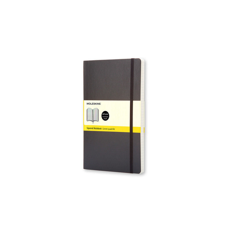 MOLESKINE - CLASSIC SOFT COVER NOTEBOOK - GRID - POCKET - BLACK
