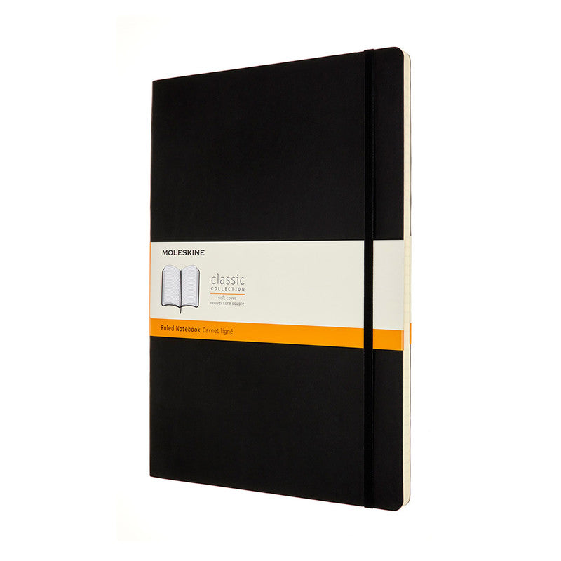 MOLESKINE - CLASSIC SOFT COVER NOTEBOOK - RULED - EXTRA LARGE - BLACK