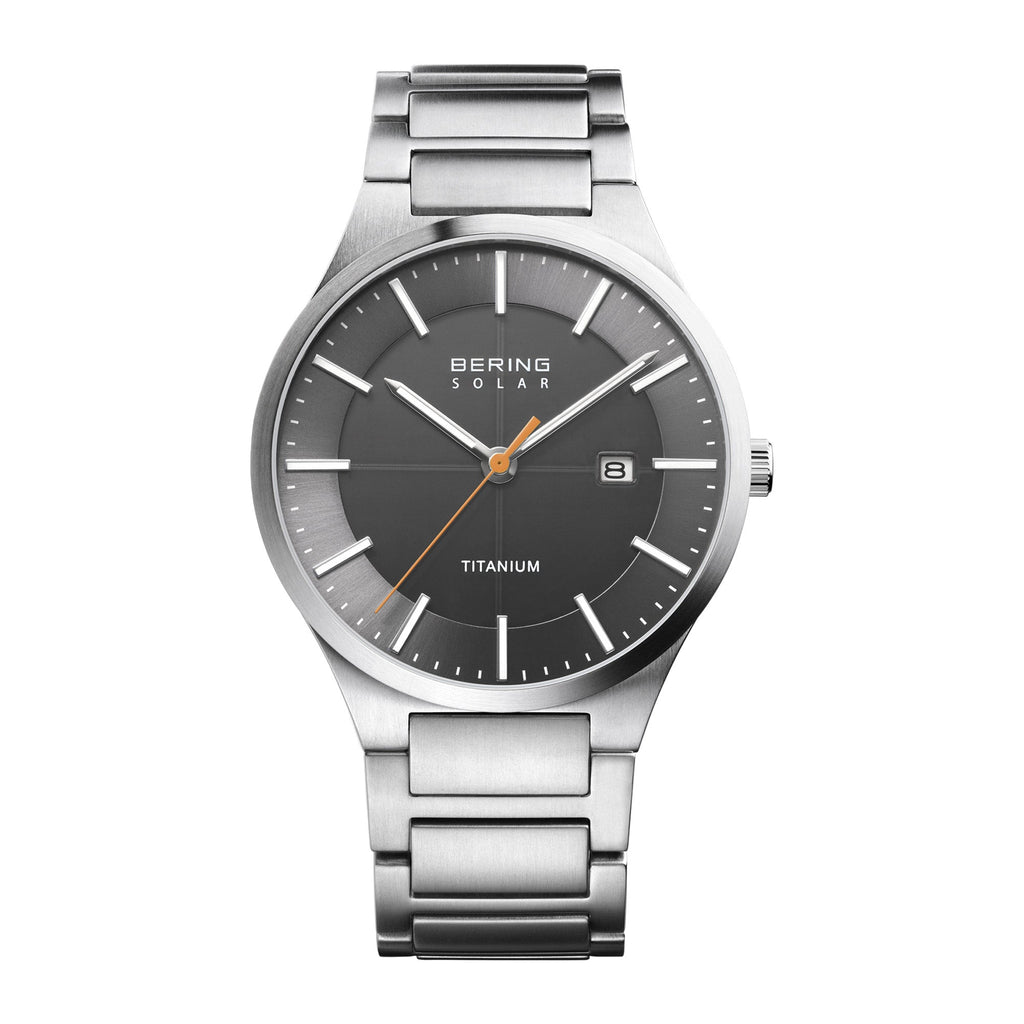 Bering Solar 39mm Grey Titanium Links Strap Watch