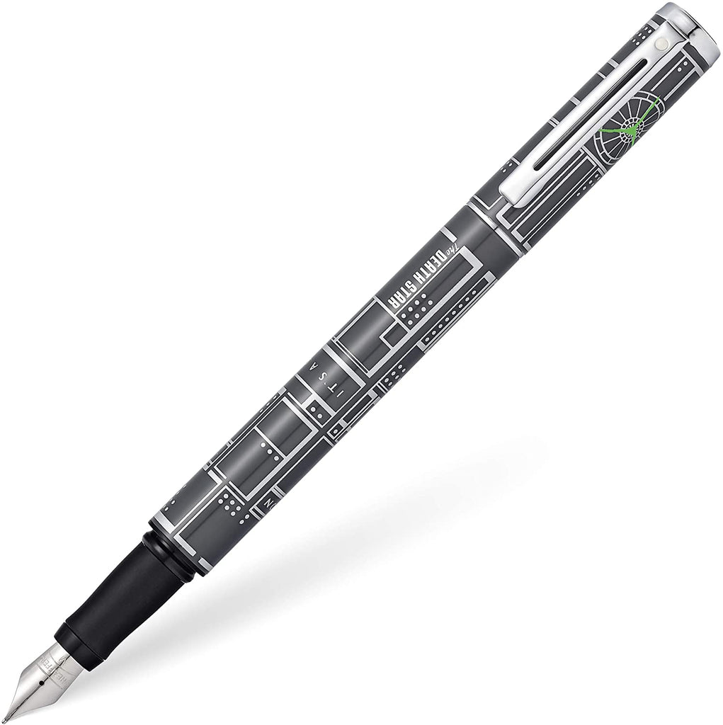 Sheaffer Gel Fountain Pen Chrome Trim Star Wars Death Star