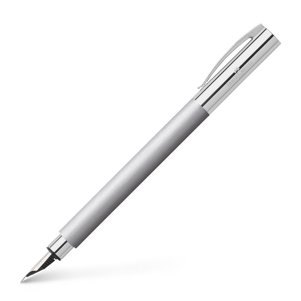 19-148390 Ambition StainlessSteel FountainPenM ProductShot Diagonal Faber Castell