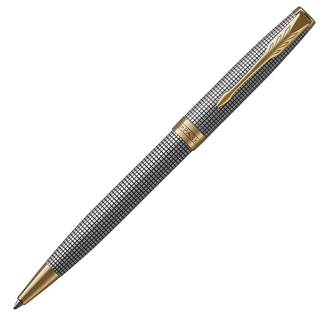 Parker Sonnet Premium Cisele Sterling Silver Gold Trim Ballpoint Pen