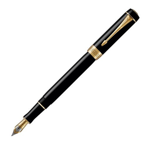Parker Duofold Black Gold Trim Fountain Pen – Centennial 18k Nib