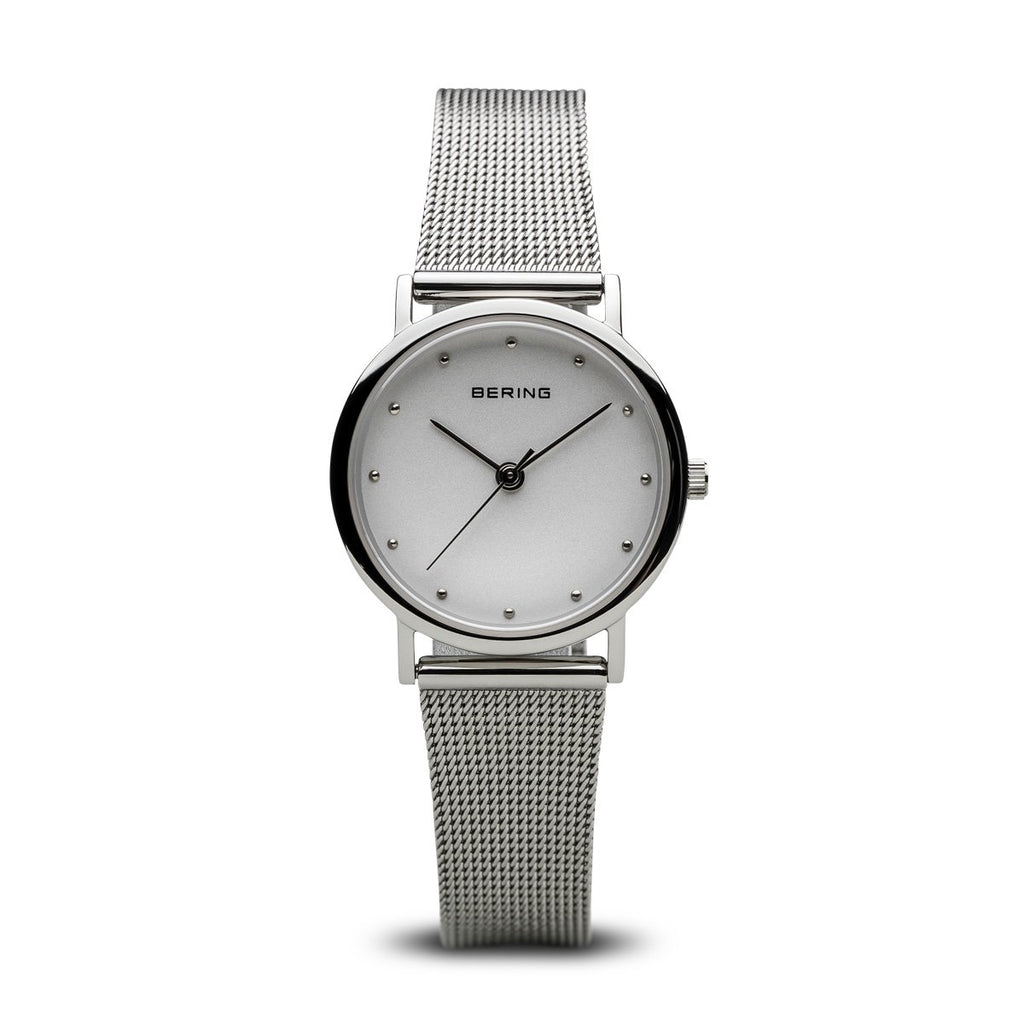 Bering Classic Polished Silver 26mm Mesh Watch