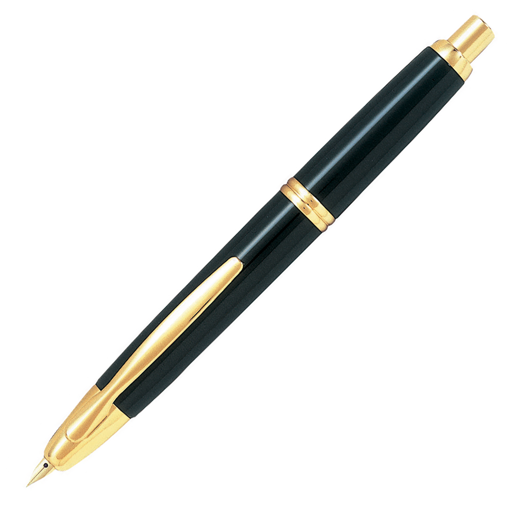 Pilot Capless Gold Accent Black Barrel Fountain Pen