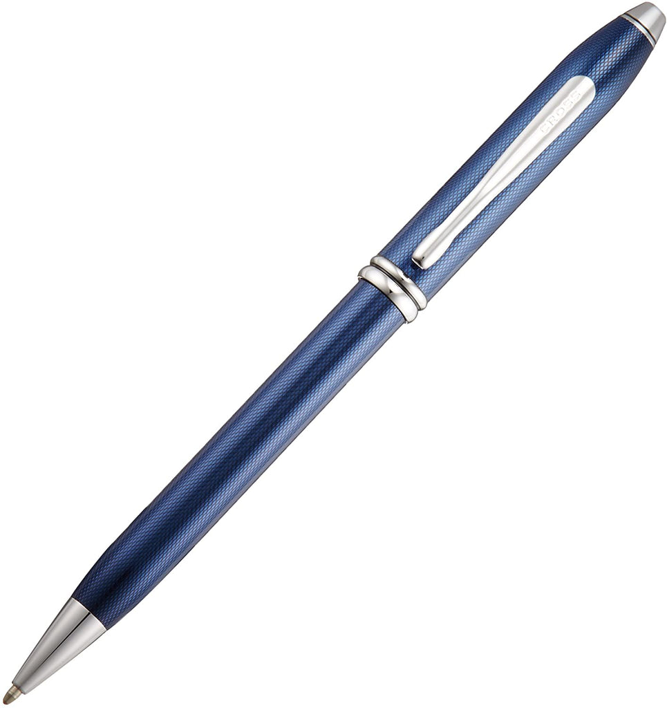 Cross Townsend Quartz Blue Lacquer Rhodium Plated Ballpoint Pen