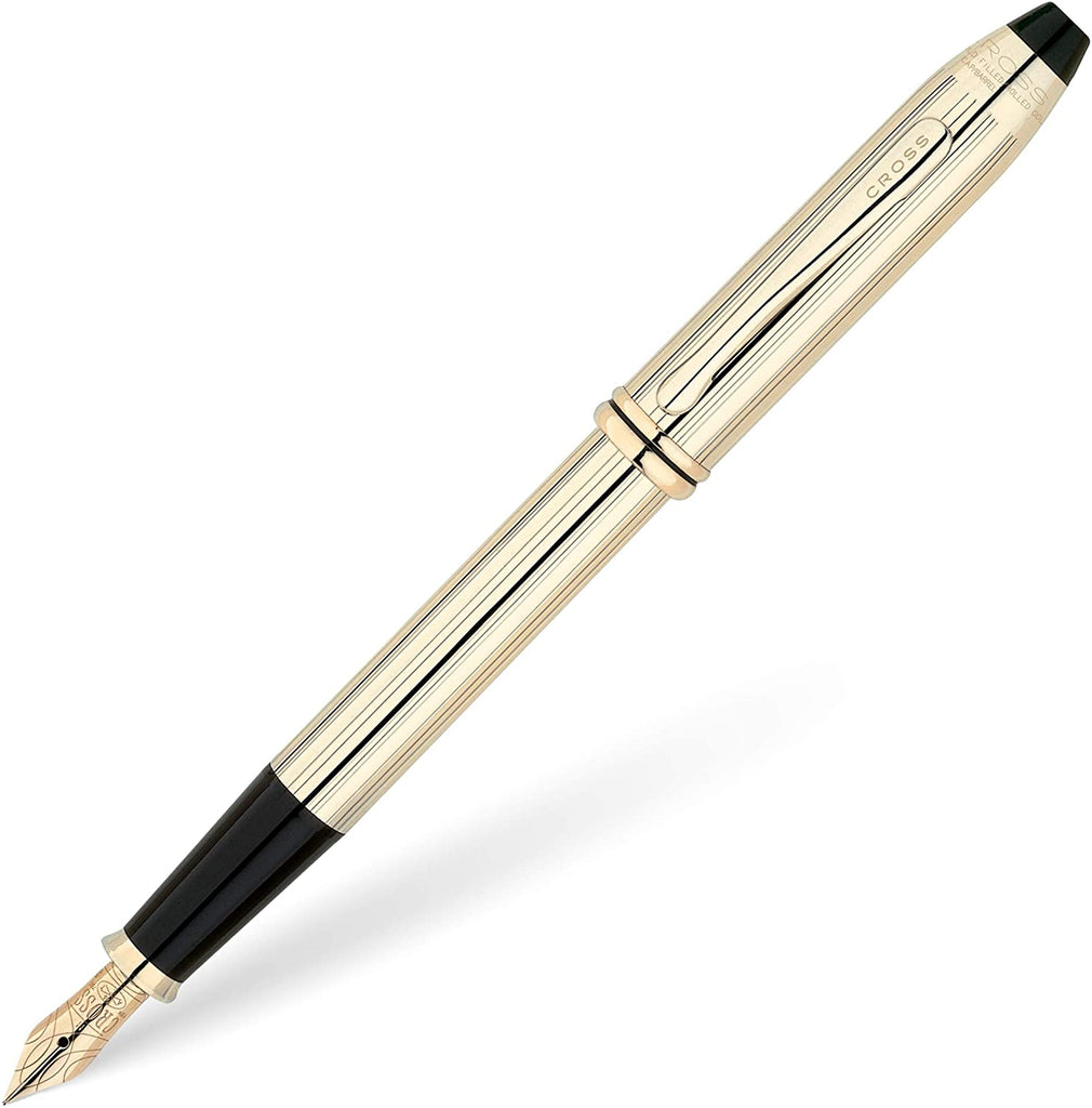 Cross Townsend 10KT Gold-Filled Rolled with 18KT Gold Medium Nib Gold Fountain Pen