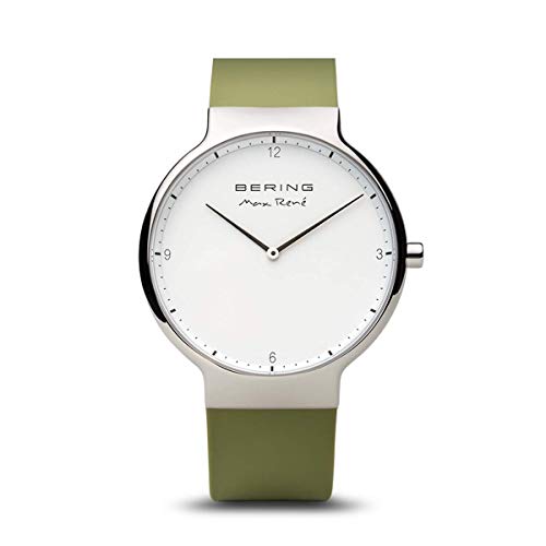 Bering Max René Polished Silver Green Watch