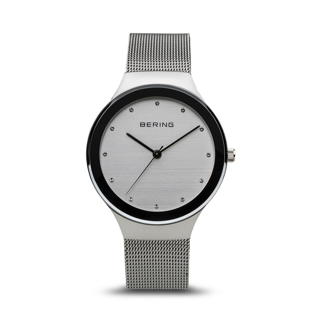 Bering Classic Polished Silver 34mm Watch
