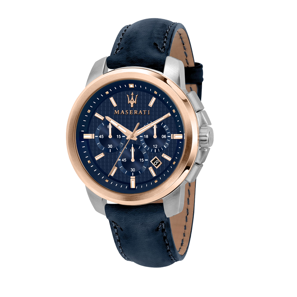 Maserati Successo Navy Blue Chronograph Watch