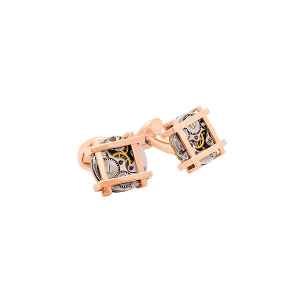 Tateossian Frame Vintage Skeleton cufflinks in rose gold plated stainless steel