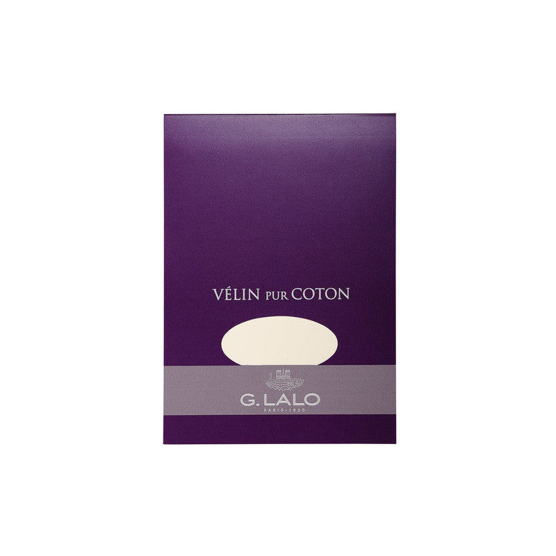 G. LALO - VELIN PUR COTON PAD - PLAIN - A5 - 50% COTTON - WHITE