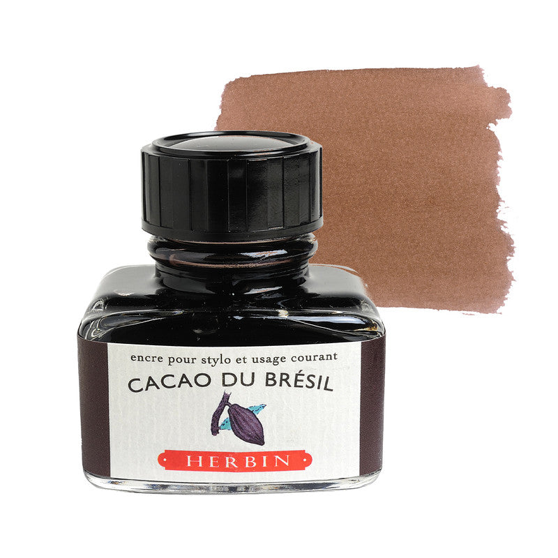 HERBIN - FOUNTAIN PEN INK - 30ML BOTTLE - CHOCOLATE (CACAO DU BRESIL)