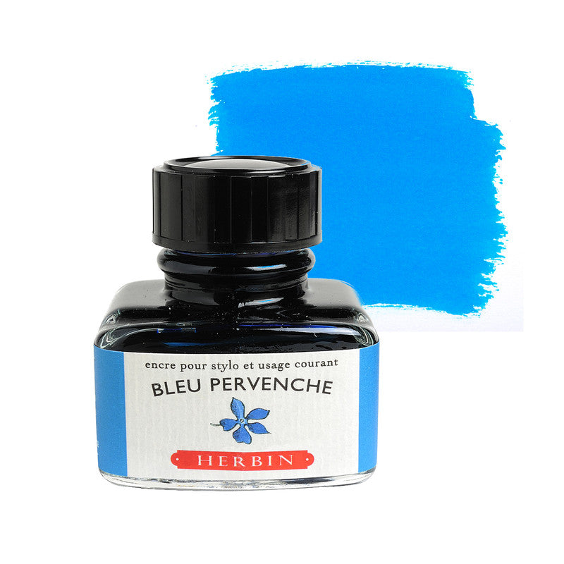 HERBIN - FOUNTAIN PEN INK - 30ML BOTTLE - FLOWER BLUE (BLEU PERVENCHE)