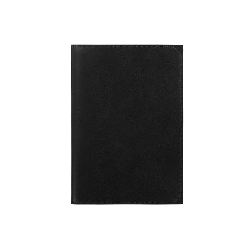 JACQUES HERBIN - LEATHER NOTEBOOK CASE - BLACK