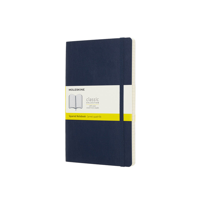 MOLESKINE - CLASSIC SOFT COVER NOTEBOOK - GRID - LARGE - SAPPHIRE BLUE
