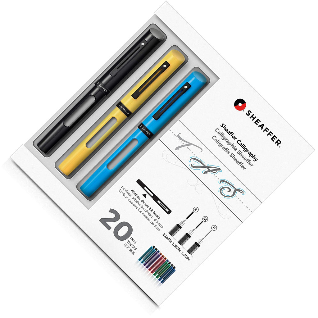 Sheaffer Calligraphy Maxi Kit with Black,Yellow, and Blue Pens