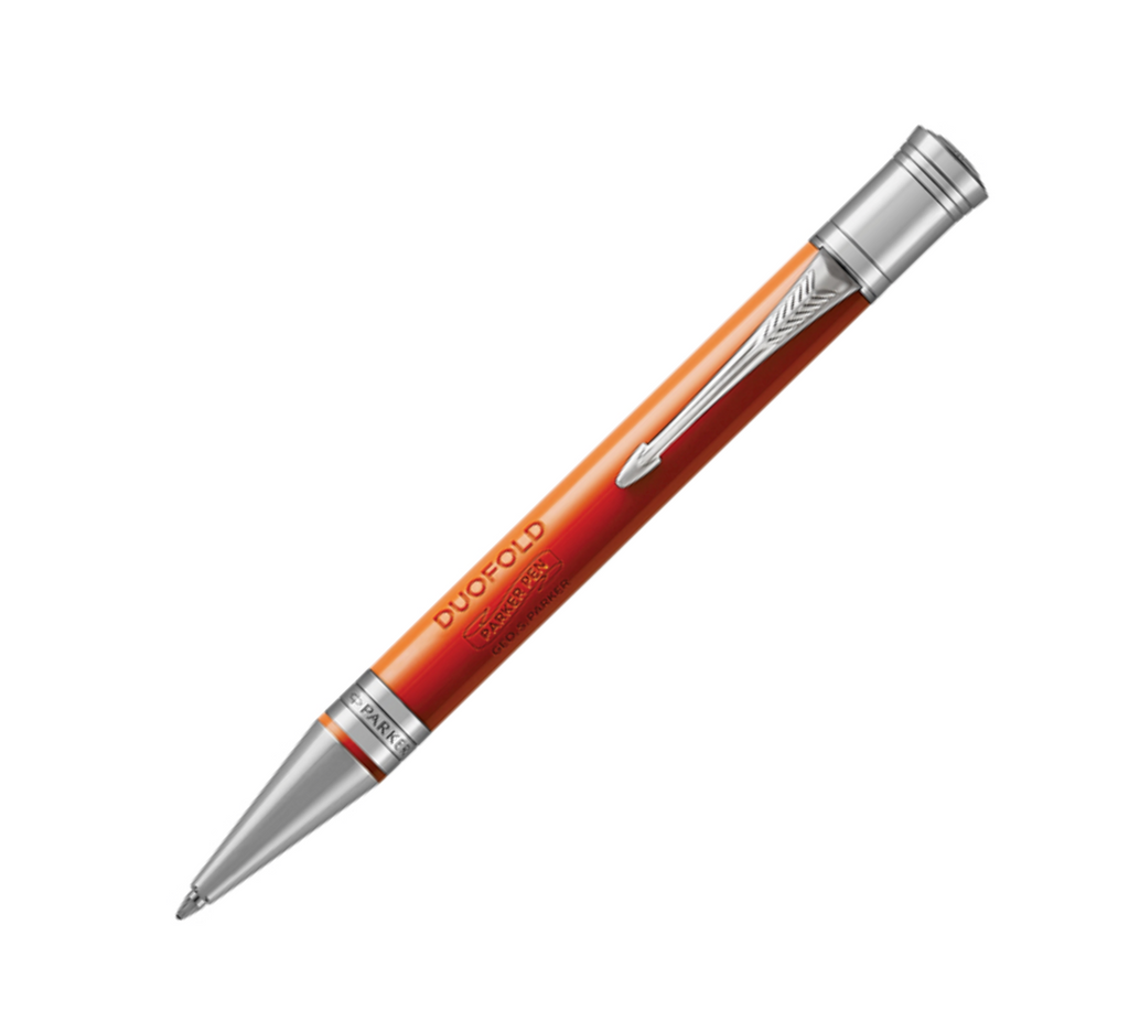 Parker Duofold Big Red Vintage Chrome Trim Ballpoint Pen