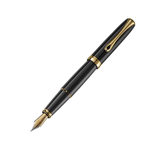 Diplomat Excellence A2 Black Lacquer Gold Fountain Pen