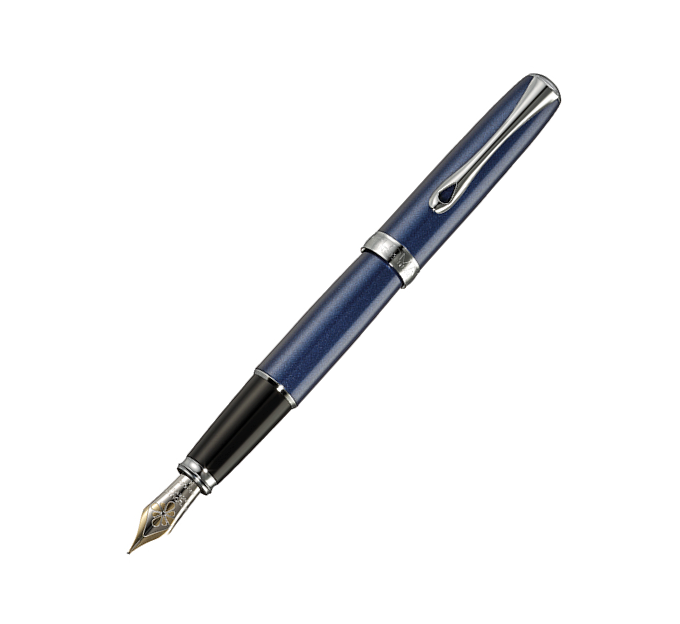 Diplomat Excellence A2 Midnight Blue Chrome 14kt Fountain Pen