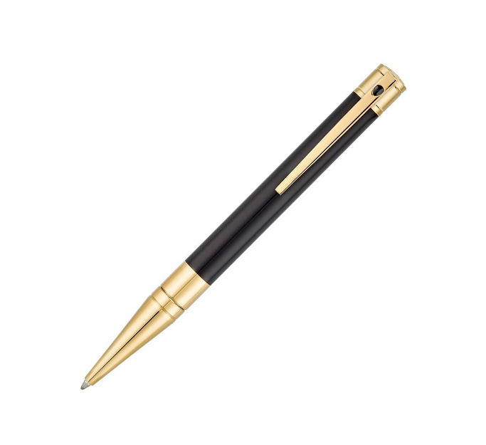 Dupont D-Initial Black Gold Trim Ballpoint Pen