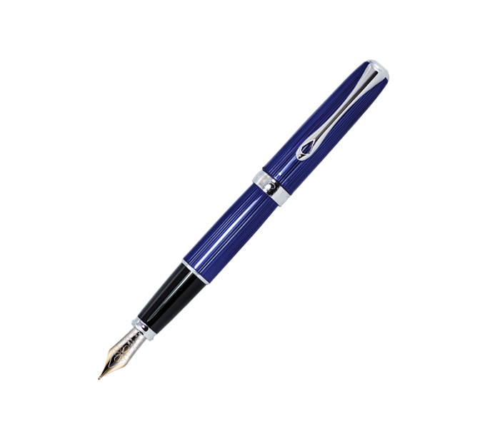 Diplomat Excellence A2 Skyline Blue Chrome 14kt Fountain Pen