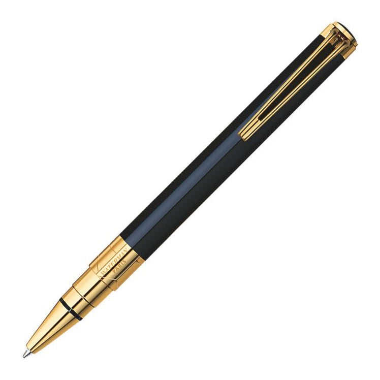 Waterman Perspective Ballpoint Pen Gloss Black Gold Trim