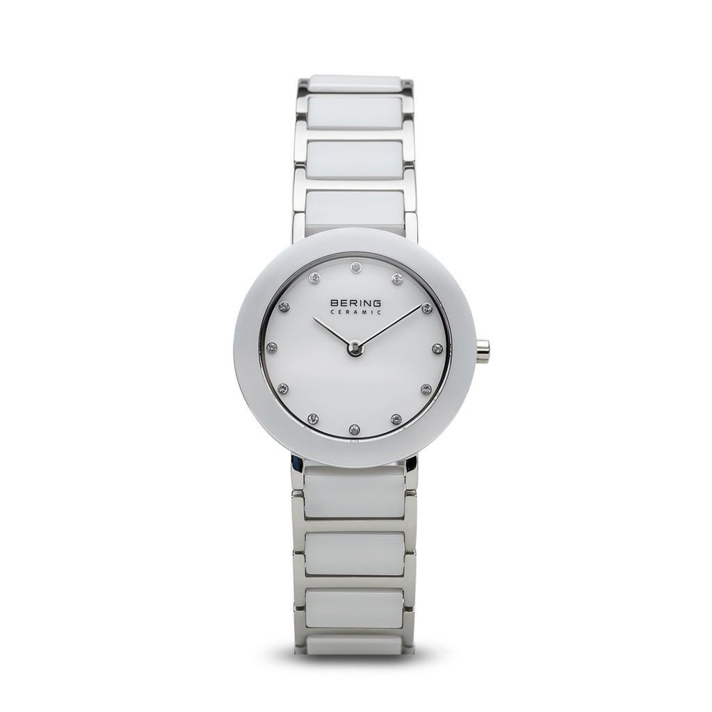 Bering Ceramic Polished Silver White Watch
