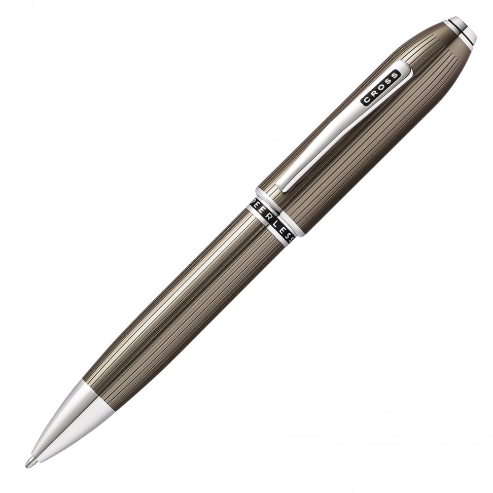 Cross Peerless 125 Translucent Titanium Grey Engraved Lacquer Ballpoint Pen