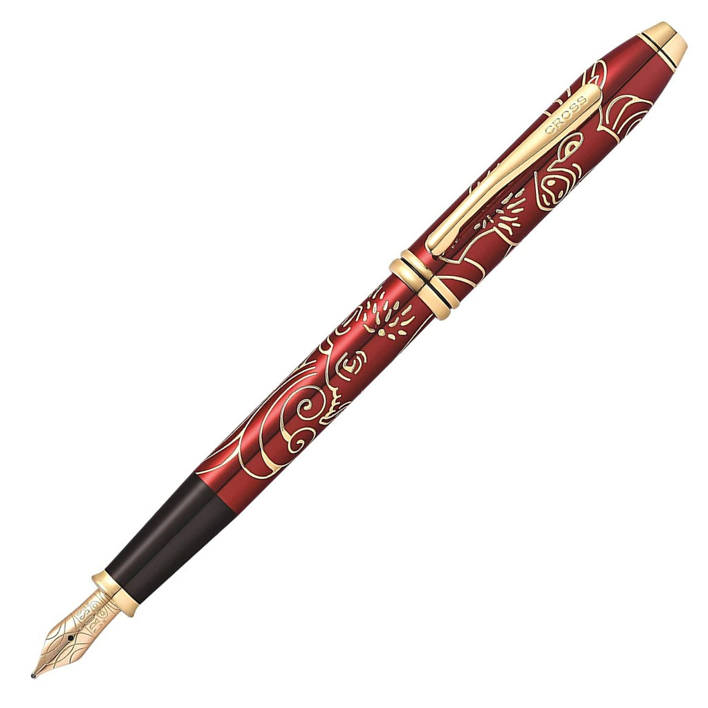 Cross Chinese Zodiac Townsend YOT Rooster Red 23 CT Gold Medium Fountain Pen